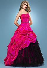 2012 Landa Pageant Dresses AQ04.  Available in Fuchsia/Black, Paris Blue, Peony, Purple, Red, Tangerine, Tropical Peach